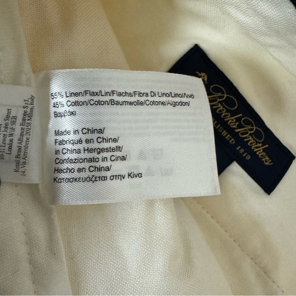 Brooks Brothers Linen Blend Yellow Shorts 40 - Picture 8 of 9